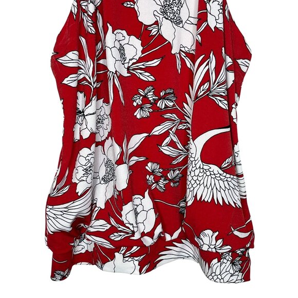 Express Floral Halter Tank Top XS Red White Boho Summer Casual - Picture 7 of 9